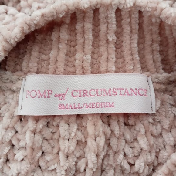 Pomp & Circumstance Oversized Crochet Sweater Peach‎ Cable Knit Soft Warm S/M - Picture 8 of 8